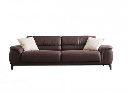 Polstersofa Dreisitzer Couch Sofa 3 Sitzer Braun Stoff Stoffsofa Sofas